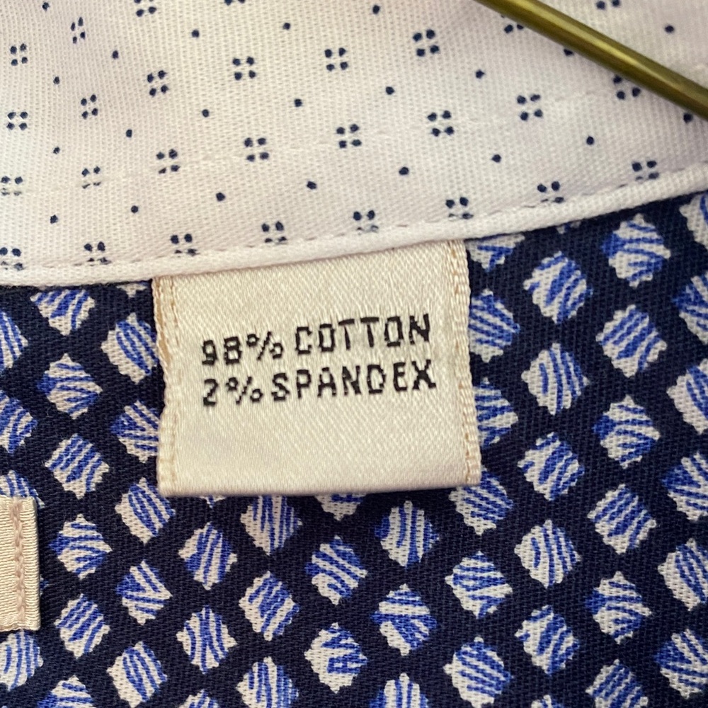 Moda Navy Geometric Button Down Shirt - Picture 3 of 4
